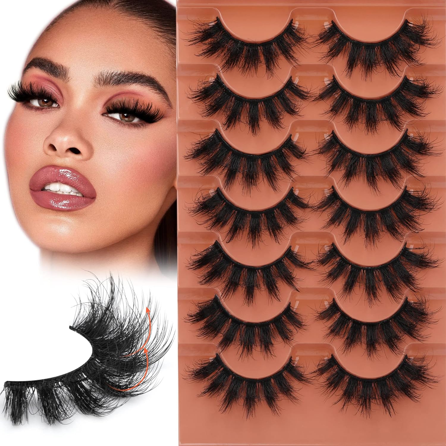 7pairs Fluffy Lashes 8D False  - Eyelash Extension Cat Eye ulasan dan harga