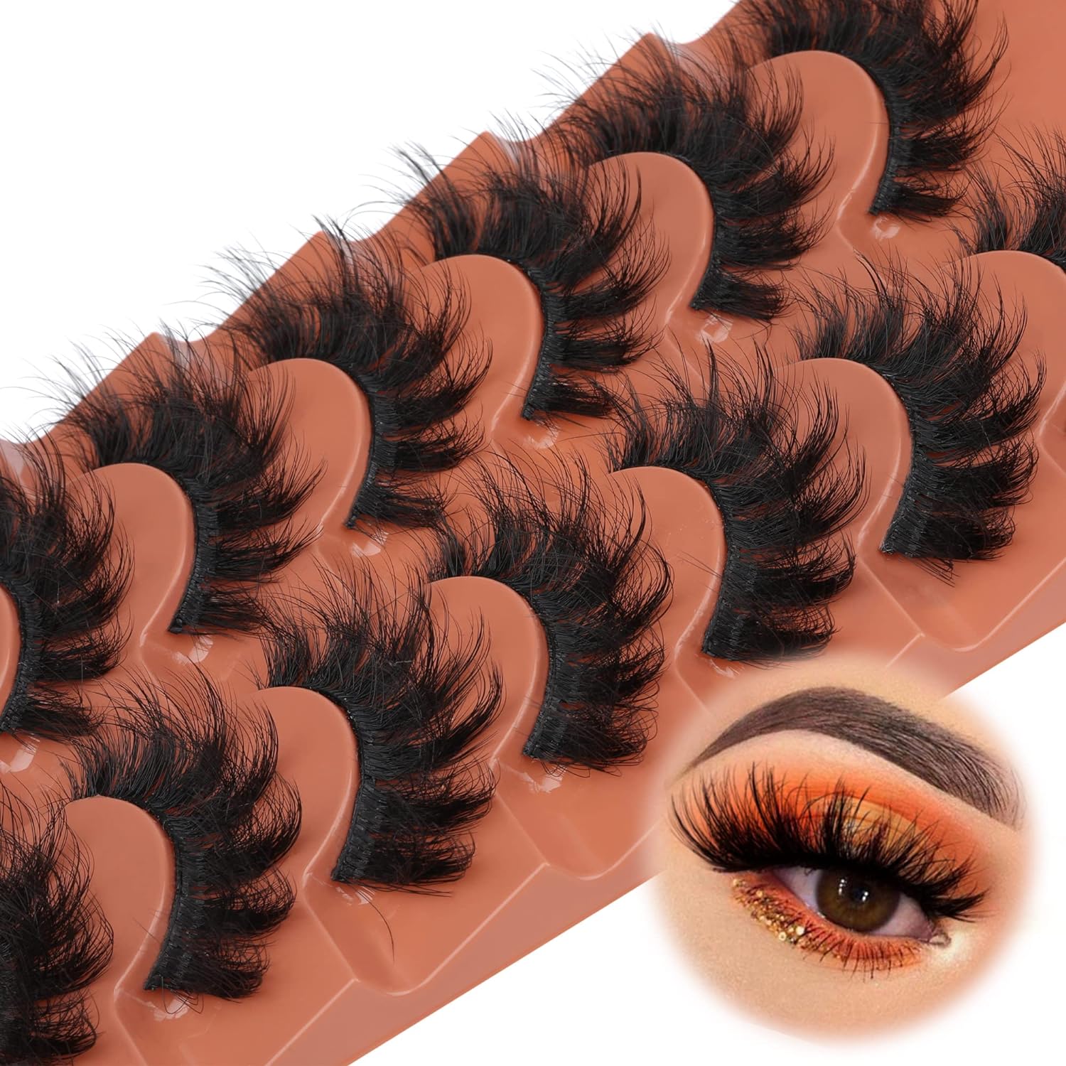 7pairs Fluffy Lashes 8D False  - Eyelash Extension Cat Eye ulasan dan harga
