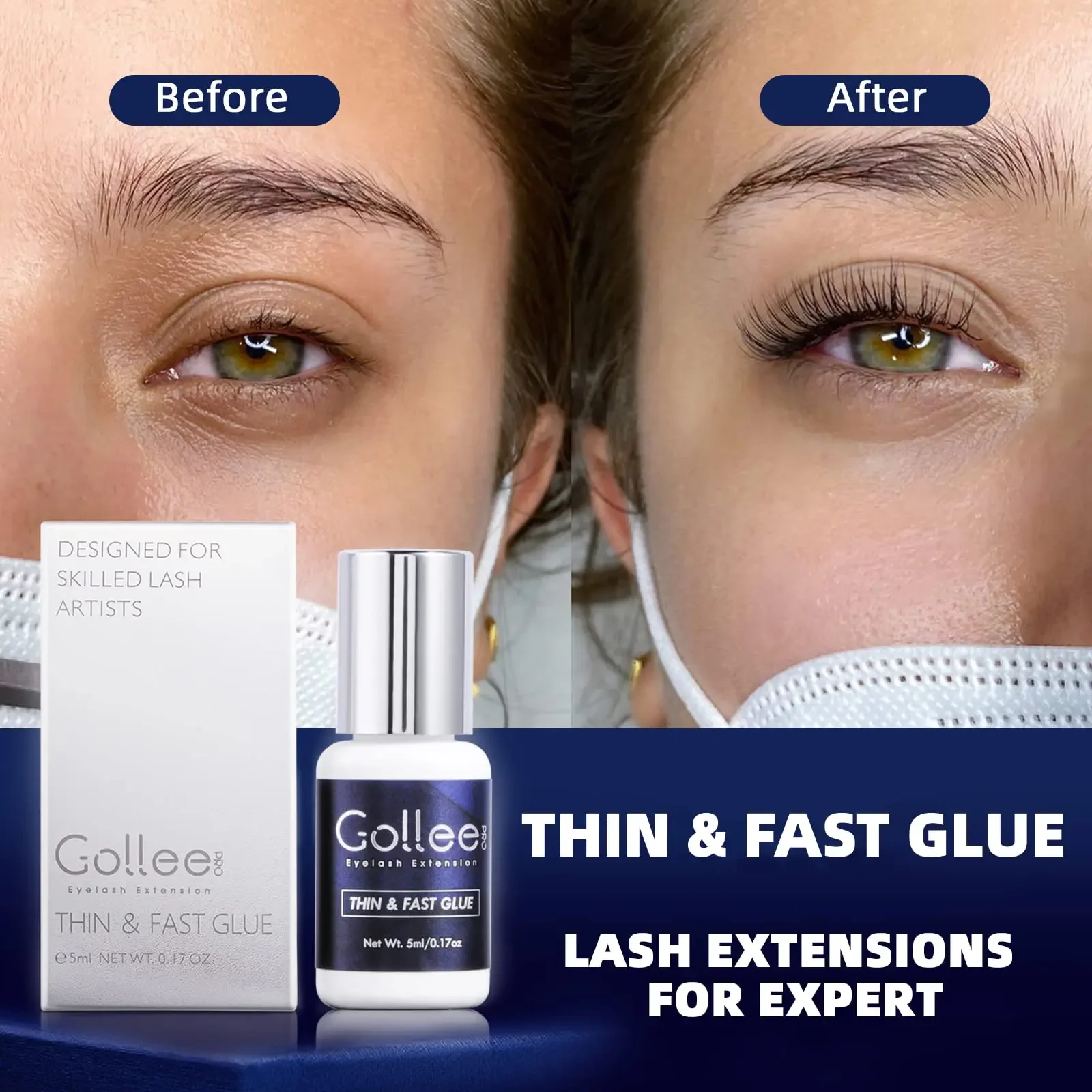 Gollee for Sensitive Eyes 5ml  - Eyelash Extension Glue For Sensitive Eyes ulasan dan harga