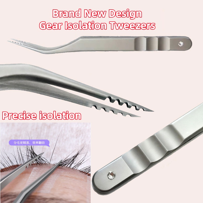 Gear Tip Eyelash Tweezers Stai - Eyelash Extension Equipment ulasan dan harga