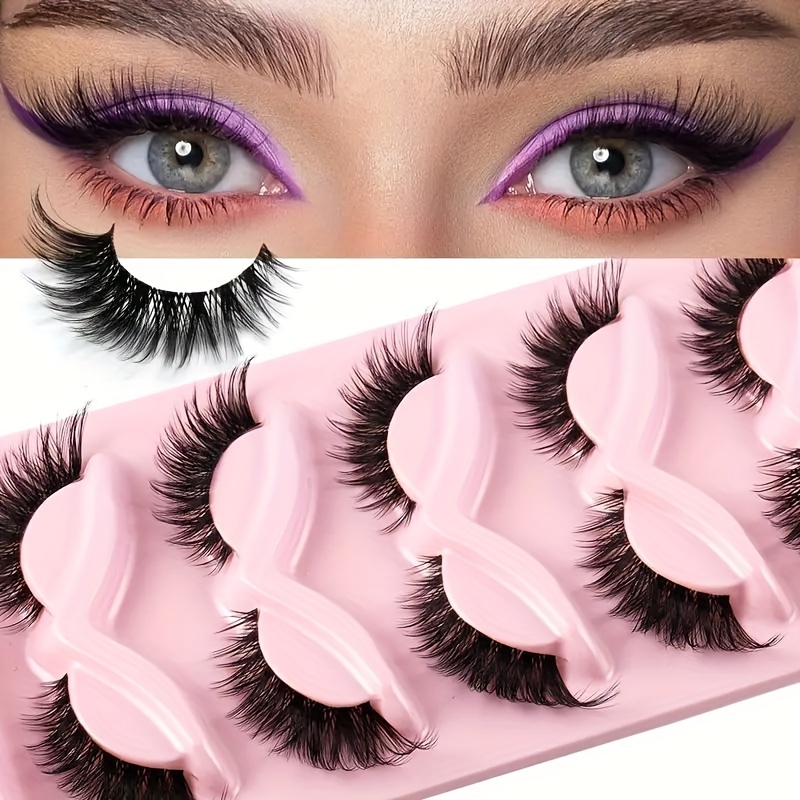 5 Pairs Cat Eye False Eyelashe - Eyelash Extension Cat Eye ulasan dan harga