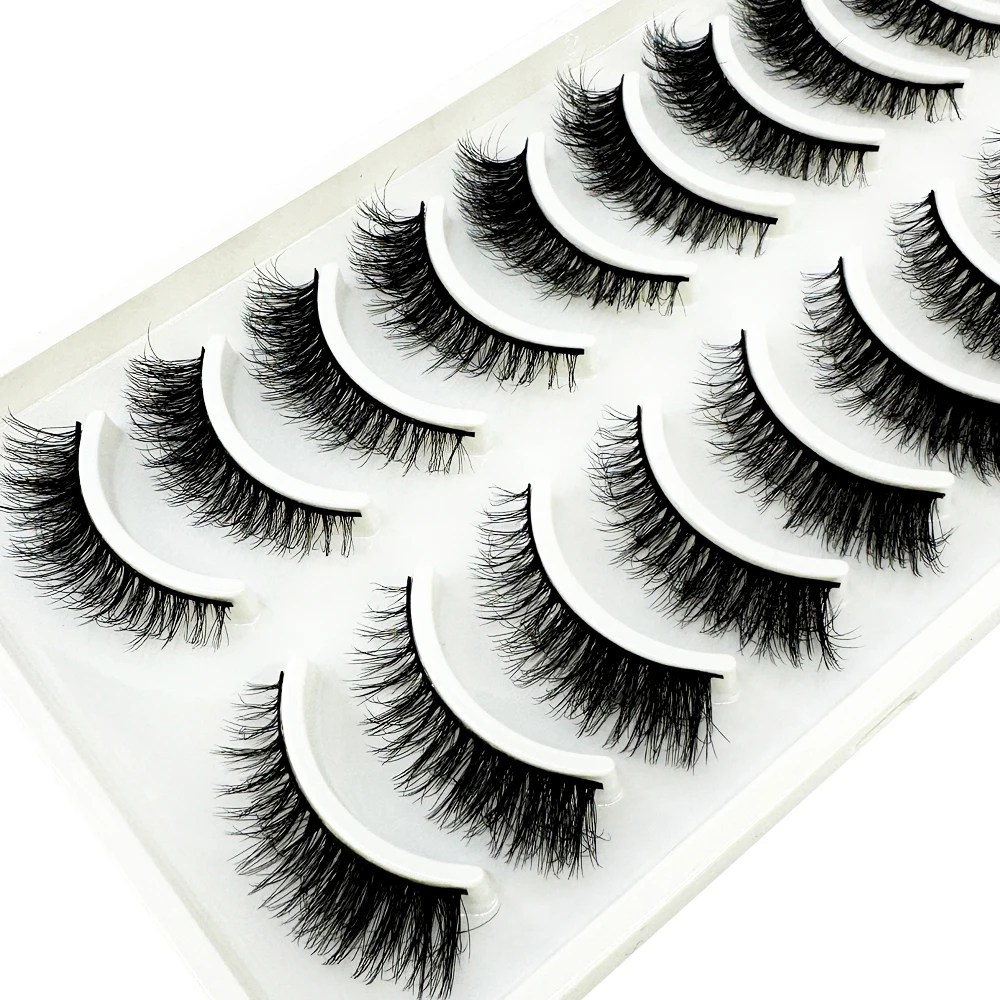 10pairs Eyelashes 3D Mink Natu - Eyelash Extension Full Set ulasan dan harga