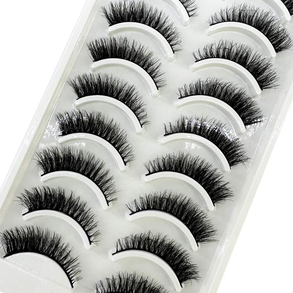 10pairs Eyelashes 3D Mink Natu - Eyelash Extension Full Set ulasan dan harga