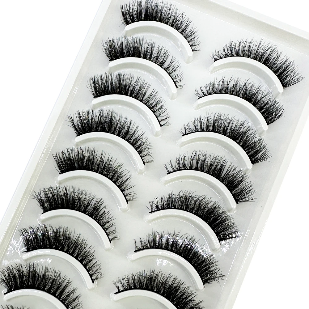 10pairs Eyelashes 3D Mink Natu - Eyelash Extension Full Set ulasan dan harga