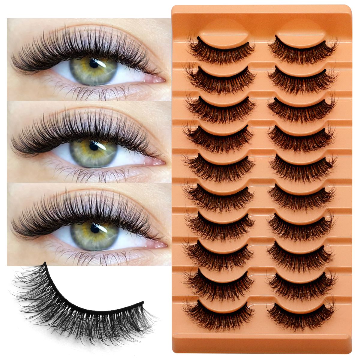 10 Pairs Lashes 6D Faux Mink E - Faux Mink Lash ulasan dan harga