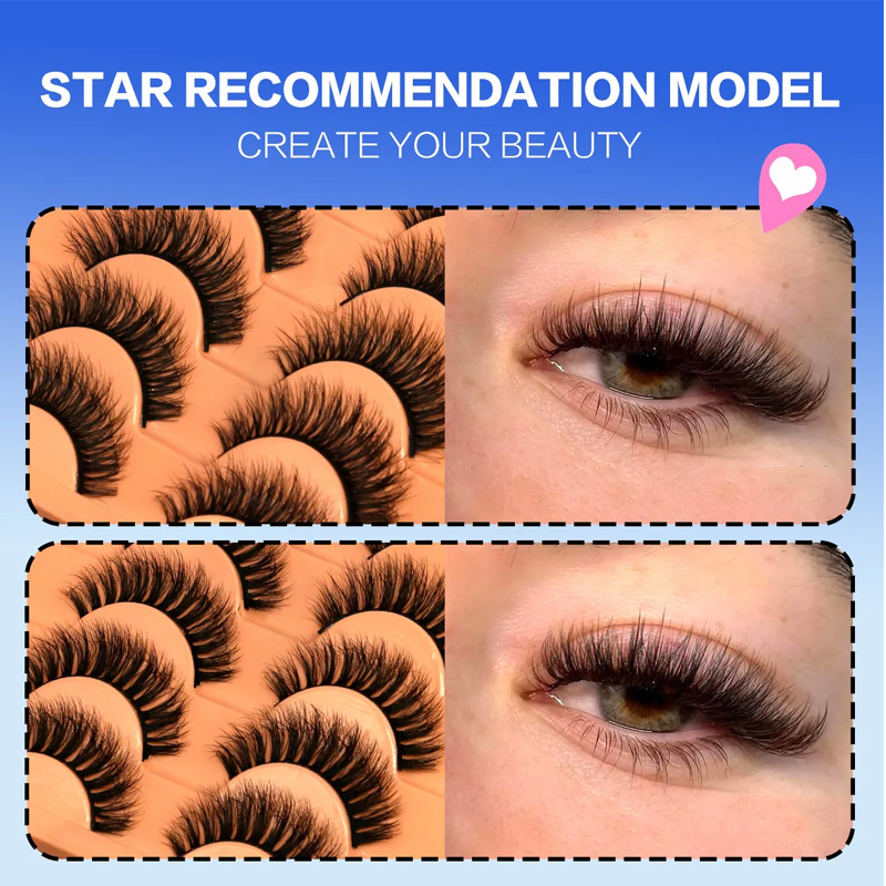 10 Pairs Lashes 6D Faux Mink E - Faux Mink Lash ulasan dan harga