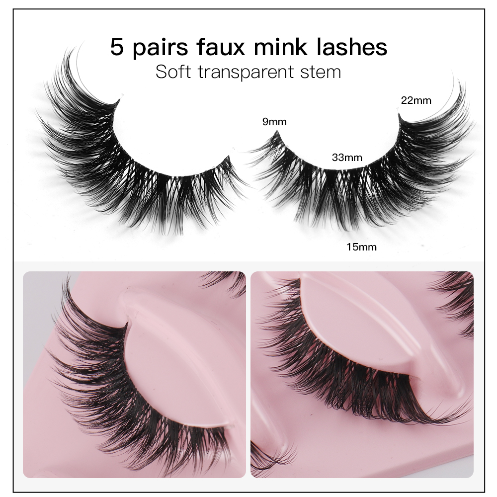 5 Pairs Cat Eye Lashes Faux Mi - Eyelash Extension Cat Eye ulasan dan harga