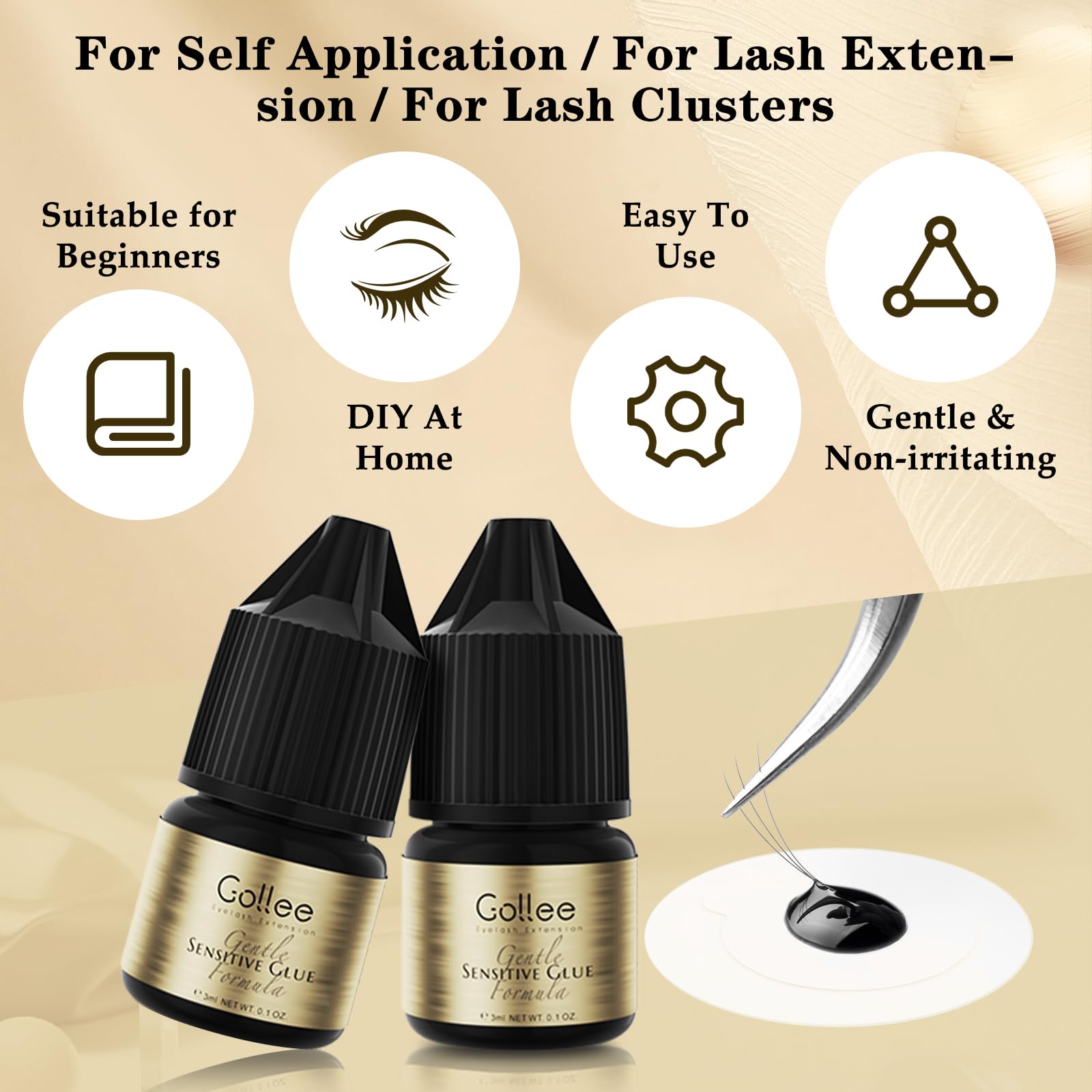 Gollee Eyelash Adhesive Cluste - Eyelash Extension Glue For Sensitive Eyes ulasan dan harga