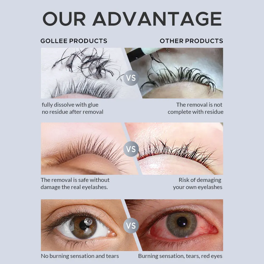 Gollee 5/10 PCS Professional E - Eyelash Extension Glue For Sensitive Eyes ulasan dan harga