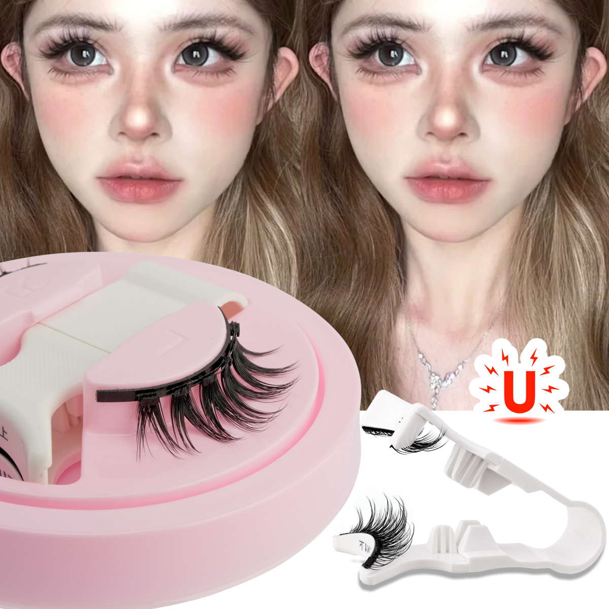 New 1 Pair Magnetic Eyelashes  - Faux Mink Lash ulasan dan harga